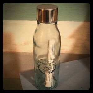 Rare Glass Starbucks water bottle